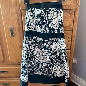 Black and white strapless dress; size 14; new with tags